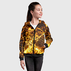 Толстовка на молнии детская Текстура золотые нити, цвет: 3D-черный — фото 2