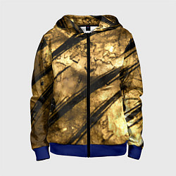 Толстовка на молнии детская Золото с черной текстурой, цвет: 3D-синий