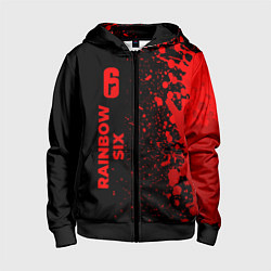 Толстовка на молнии детская Rainbow Six - red gradient по-вертикали, цвет: 3D-черный