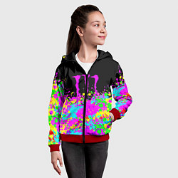 Толстовка на молнии детская Monster energy краски неоновые, цвет: 3D-красный — фото 2