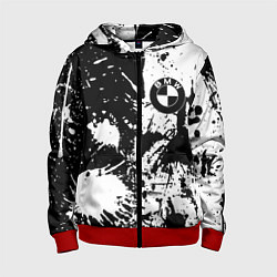 Детская толстовка на молнии BMW черно белые краски