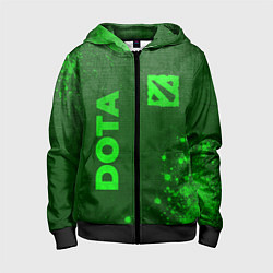 Толстовка на молнии детская Dota - green gradient вертикально, цвет: 3D-черный