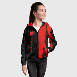 Толстовка на молнии детская Hoffenheim - red gradient по-вертикали, цвет: 3D-черный — фото 2