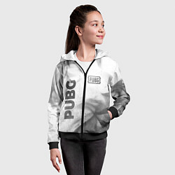 Толстовка на молнии детская PUBG - white gradient вертикально, цвет: 3D-черный — фото 2