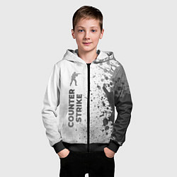 Толстовка на молнии детская Counter Strike - white gradient по-вертикали, цвет: 3D-черный — фото 2