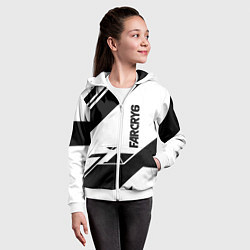 Толстовка на молнии детская Farcry6 геометрия полосы, цвет: 3D-белый — фото 2
