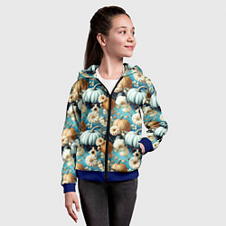 Толстовка на молнии детская Маленькие тыковки, цвет: 3D-синий — фото 2