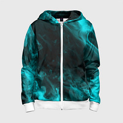 Толстовка на молнии детская Neon smoke, цвет: 3D-белый