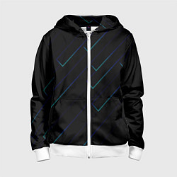 Толстовка на молнии детская Color blue black, цвет: 3D-белый