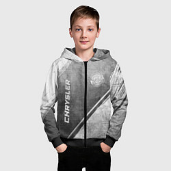 Толстовка на молнии детская Chrysler - grey gradient вертикально, цвет: 3D-черный — фото 2