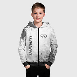 Толстовка на молнии детская Infiniti - white gradient вертикально, цвет: 3D-черный — фото 2