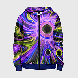 Детская толстовка на молнии Абстрактный неоновый космос - чёрная дыра