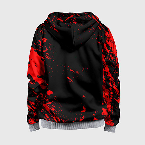 Детская толстовка на молнии Doom красные краски / 3D-Меланж – фото 2