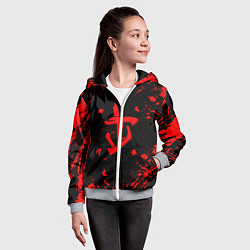 Толстовка на молнии детская Doom красные краски, цвет: 3D-меланж — фото 2