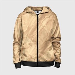 Толстовка на молнии детская Бежевая текстура каменная мрамор, цвет: 3D-черный