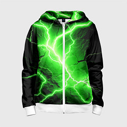 Детская толстовка на молнии Color green black