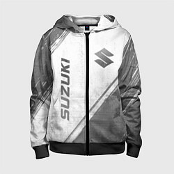 Толстовка на молнии детская Suzuki - white gradient вертикально, цвет: 3D-черный