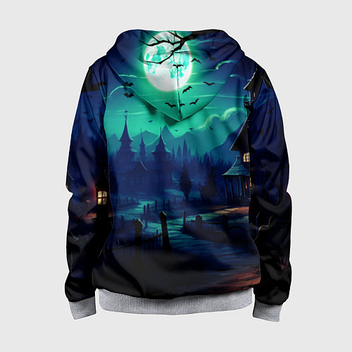 Детская толстовка на молнии Day of the Dead - Хэллоуин / 3D-Меланж – фото 2