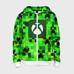 Толстовка на молнии детская Minecraft xbox, цвет: 3D-белый