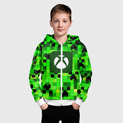 Толстовка на молнии детская Minecraft xbox, цвет: 3D-белый — фото 2
