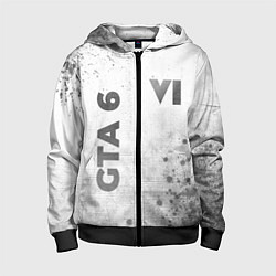Толстовка на молнии детская GTA 6 - white gradient вертикально, цвет: 3D-черный