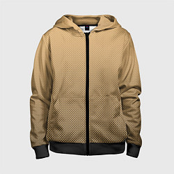 Толстовка на молнии детская Градиент бежевый текстура, цвет: 3D-черный