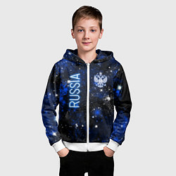Толстовка на молнии детская Звёздное небо России и герб, цвет: 3D-белый — фото 2