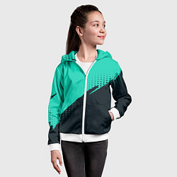 Толстовка на молнии детская Color black light blue, цвет: 3D-белый — фото 2