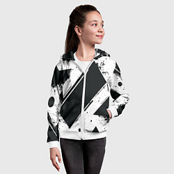 Толстовка на молнии детская Color black white, цвет: 3D-белый — фото 2