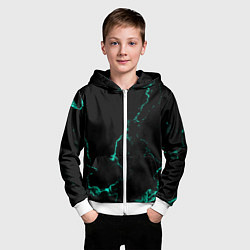 Толстовка на молнии детская Color black turquoise, цвет: 3D-белый — фото 2