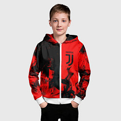Толстовка на молнии детская Juventus огненнный, цвет: 3D-белый — фото 2