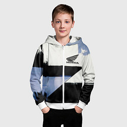 Толстовка на молнии детская Honda логотип, цвет: 3D-белый — фото 2