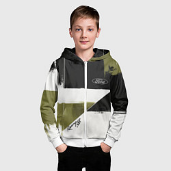 Толстовка на молнии детская Ford эмблема, цвет: 3D-белый — фото 2