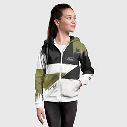 Толстовка на молнии детская Ford эмблема, цвет: 3D-белый — фото 2