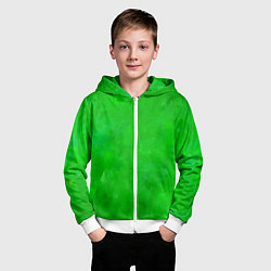 Толстовка на молнии детская Свет зелёного фонаря, цвет: 3D-белый — фото 2