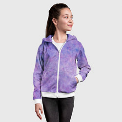 Толстовка на молнии детская Фиолетовый свет фонаря, цвет: 3D-белый — фото 2