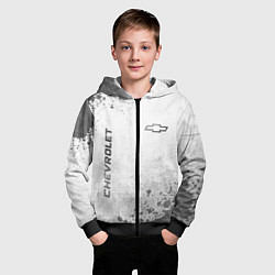 Толстовка на молнии детская Chevrolet - white gradient вертикально, цвет: 3D-черный — фото 2