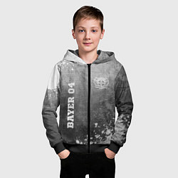 Толстовка на молнии детская Bayer 04 - grey gradient вертикально, цвет: 3D-черный — фото 2