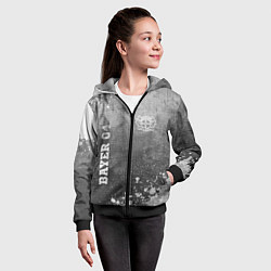 Толстовка на молнии детская Bayer 04 - grey gradient вертикально, цвет: 3D-черный — фото 2