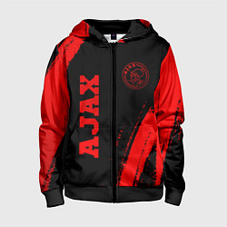 Толстовка на молнии детская Ajax - red gradient вертикально, цвет: 3D-черный