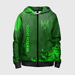 Толстовка на молнии детская Watch Dogs - green gradient вертикально, цвет: 3D-черный