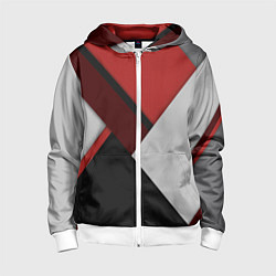 Детская толстовка на молнии Color black red grey