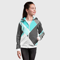 Толстовка на молнии детская Color black blue, цвет: 3D-белый — фото 2