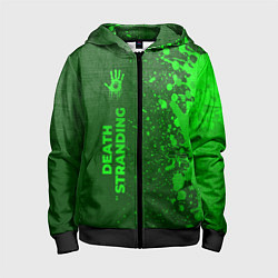 Толстовка на молнии детская Death Stranding - green gradient по-вертикали, цвет: 3D-черный