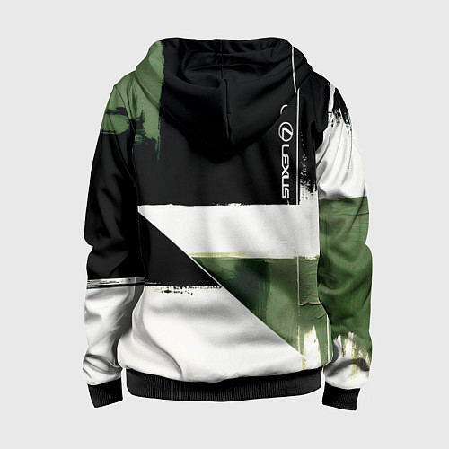 Детская толстовка на молнии Lexus логотип / 3D-Черный – фото 2