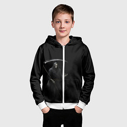 Толстовка на молнии детская Memento mortis, цвет: 3D-белый — фото 2