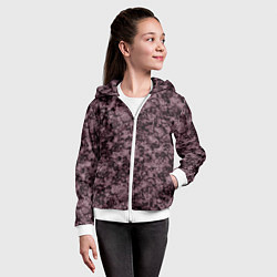 Толстовка на молнии детская Горький шоколад мраморный узор, цвет: 3D-белый — фото 2