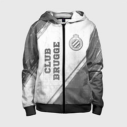 Толстовка на молнии детская Club Brugge - white gradient вертикально, цвет: 3D-черный