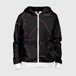 Толстовка на молнии детская Color pink line, цвет: 3D-белый
