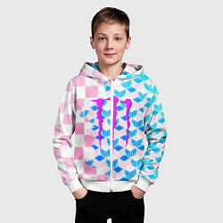 Толстовка на молнии детская Monster energy neon anime, цвет: 3D-белый — фото 2